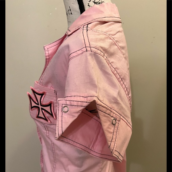 Vintage SERIOUS Brand Pink Reform School Dress sz L - Picture 3 of 12